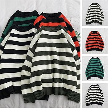 Amazon.com: Women Pullover Red and Black Stripe Knitted